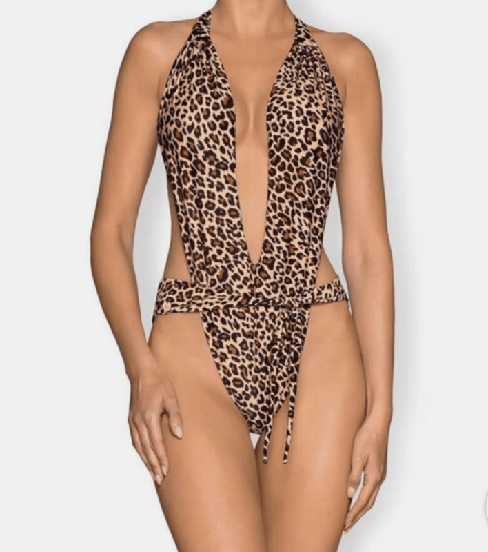 Obsessive Cancunella – Vill og sensuell badedrakt med leopardmønster og dype utskjæringer